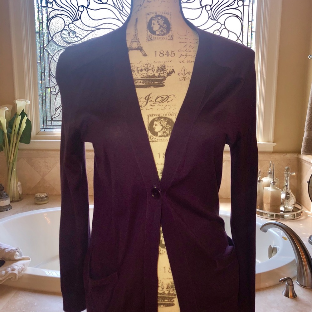 BCBGMAXAZRIA plum cardigan